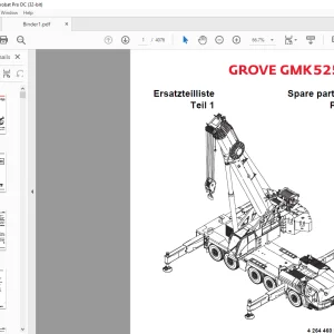 Grove Crane GMK 5250L Spare Parts Manual 4264460B - PDF DOWNLOAD