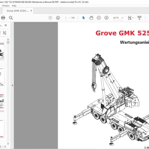 Grove Crane GMK 5250L Wartungsanleitung - PDF DOWNLOAD (German)