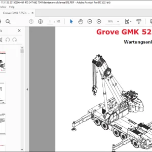 Grove Crane GMK 5250L Wartungsanleitung 3113133 - PDF DOWNLOAD (German)
