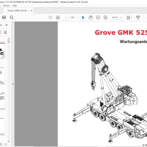 Grove Crane GMK 5250L Wartungsanleitung 3113133_de - PDF DOWNLOAD (German)