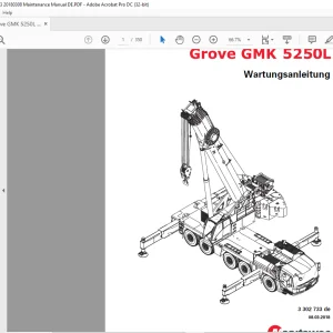 Grove Crane GMK 5250L Wartungsanleitung 3302733 - PDF DOWNLOAD (German)