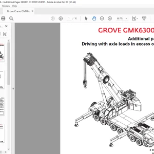 Grove Crane GMK 6300L-1 Additional pages Driving with axle loads in excess of 12 t 3302831 - PDF DOWNLOAD