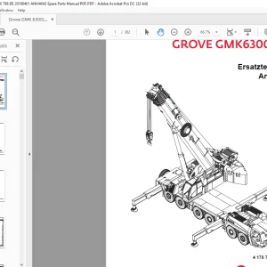Grove Crane GMK 6300L-1 Ersatzteilliste 4170798 - PDF DOWNLOAD (German)