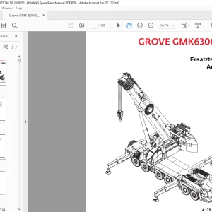 Grove Crane GMK 6300L-1 Ersatzteilliste 4175478 - PDF DOWNLOAD (German)
