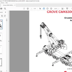 Grove Crane GMK 6300L-1 Ersatzteilliste 4175748R - PDF DOWNLOAD