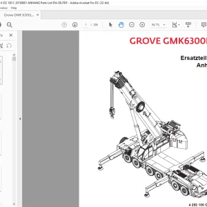 Grove Crane GMK 6300L-1 Ersatzteilliste 4252100 C - PDF DOWNLOAD (German)