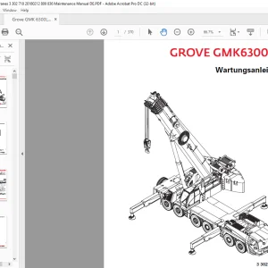 Grove Crane GMK 6300L-1 Wartungsanleitung 3302718de - PDF DOWNLOAD (German)