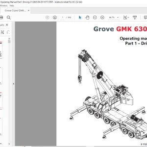 Grove Crane GMK 6300L Driving & Crane Operation Operating Manual 3112805 - PDF DOWNLOAD