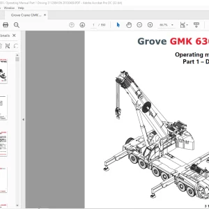 Grove Crane GMK 6300L Driving & Crane Operation Operating Manual 3112964 - PDF DOWNLOAD