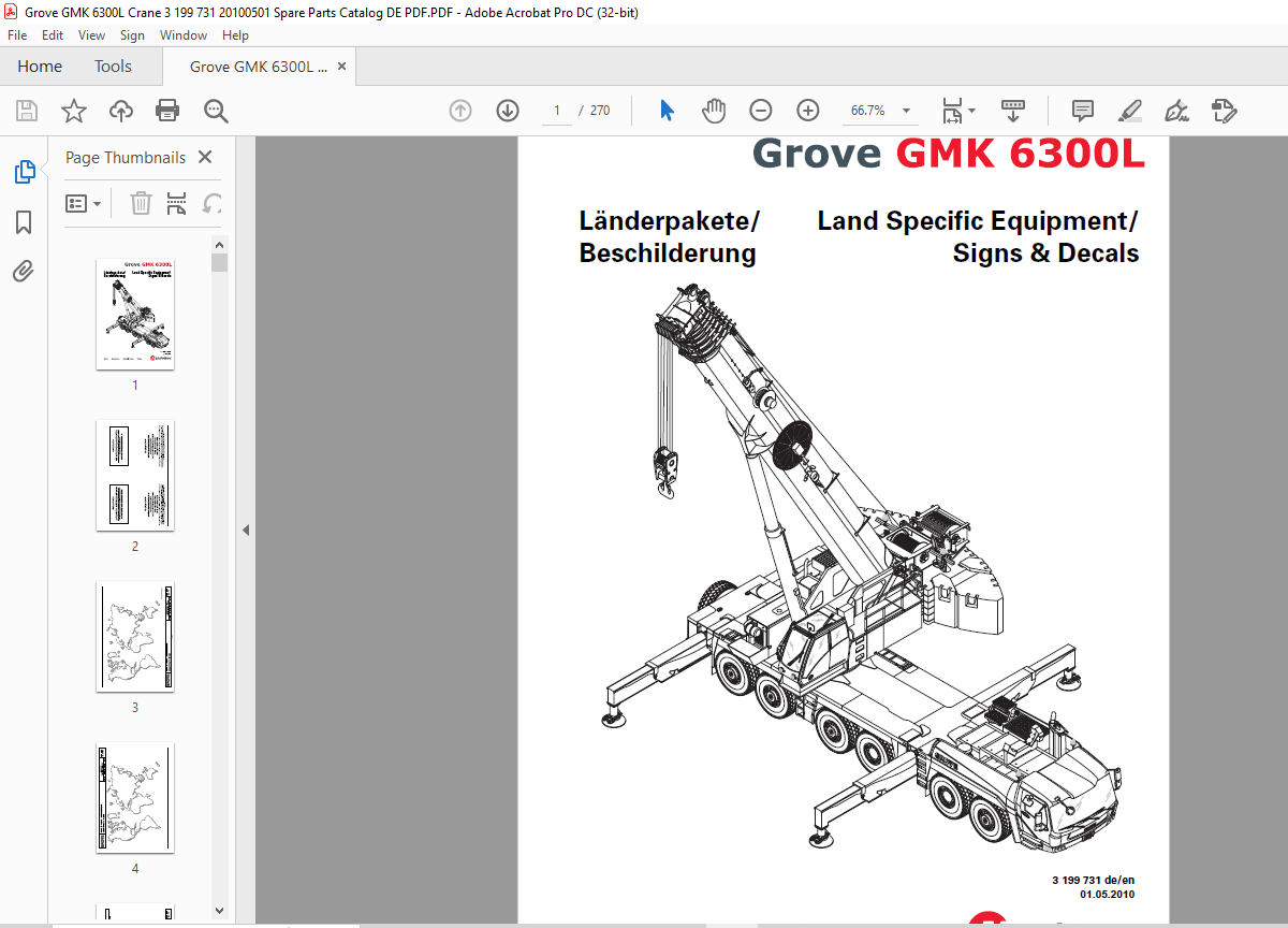 Grove Crane GMK 6300L Land Specific Equipment / Signs & Decals Spare ...