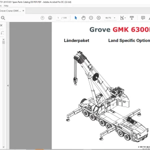Grove Crane GMK 6300L Land Specific Options Spare Parts Manual 3199731 - PDF DOWNLOAD