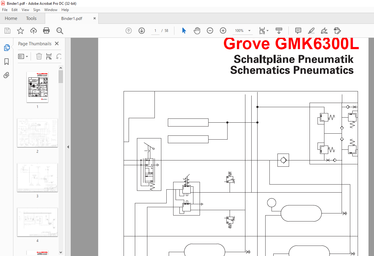 Grove Crane GMK 6300L Pneumatic Schematic Manual - PDF DOWNLOAD ...