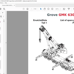 Grove Crane GMK 6300L Spare Parts Manual 3166330 - PDF DOWNLOAD