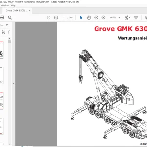 Grove Crane GMK 6300L Wartungsanleitung 3302443 - PDF DOWNLOAD (German)