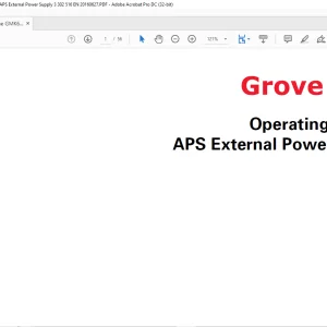 Grove Crane GMK 6400 APS External Power Supply Operating Manual 3302516 - PDF DOWNLOAD