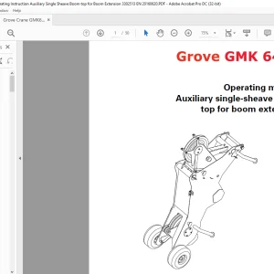 Grove Crane GMK 6400 Auxiliary single-sheave boom top for boom extension Operating manual 3302513 - PDF DOWNLOAD