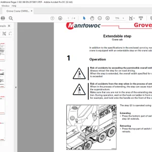Grove Crane GMK 6400 Extendable step Crane cab 3302390 - PDF DOWNLOAD