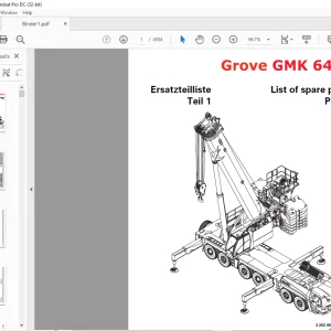 Grove Crane GMK 6400 Spare Parts Manual 3202007 B - PDF DOWNLOAD