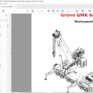 Grove Crane GMK 6400 Wartungsanleitung 3113072 - PDF DOWNLOAD (German)