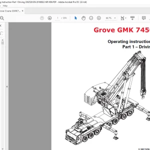 Grove Crane GMK 7450 Driving & Crane operation Operating Instruction Manual 3302526 - PDF DOWNLOAD