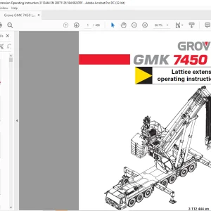 Grove Crane GMK 7450 Lattice Extension Operating instructions Manual 3112444 - PDF DOWNLOAD