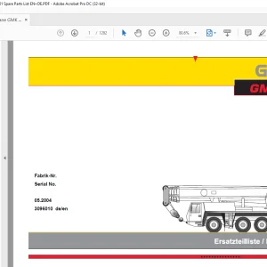 Grove Crane GMK 5100 Spare Parts Manual 3117169 - PDF DOWNLOAD