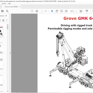 Grove Crane GMK6400 Driving with rigged truck crane Permissible rigging models & axle loads 3113149 - PDF DOWNLOAD