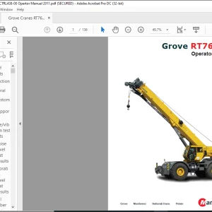 Grove Crane RT 765E-2 Operator Manual 438-00 - PDF DOWNLOAD