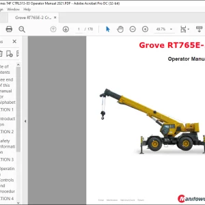 Grove Crane RT 765E-2 Operator Manual 513-03 - PDF DOWNLOAD