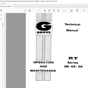 Grove Crane RT38 RT48 RT58 Series Operation & Maintenance Manual - PDF DOWNLOAD