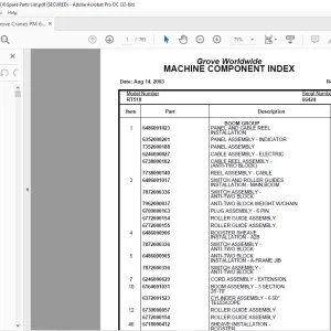 Grove Crane RT518 Spare Parts Manual SN 66424 - PDF DOWNLOAD