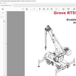 Grove Crane RT550E Ersatzteilliste 3301741 - PDF DOWNLOAD (German)
