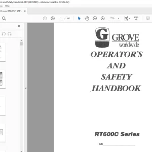 Grove Crane RT600C Series Operator's & Safety Handbook Manual - PDF DOWNLOAD