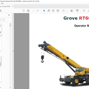 Grove Crane RT600E Operator's Manual 461-00 - PDF DOWNLOAD