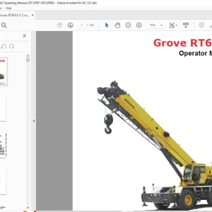 Grove Crane RT600E Operator's Manual 486-02 - PDF DOWNLOAD