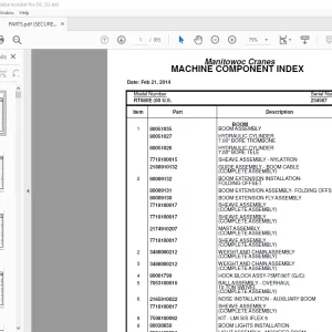 Grove Crane RT880E Parts Catalog Manual SN 234567 - PDF DOWNLOAD