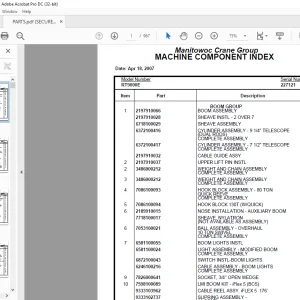 Grove Crane RT9000E Spare Parts Manual SN 227121 - PDF DOWNLOAD