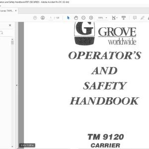 Grove Crane TM 9120 Carrier Operator's & Safety Handbook Manual - PDF DOWNLOAD