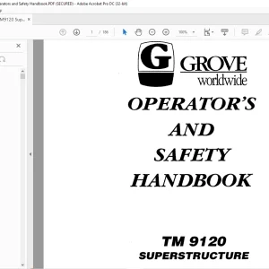 Grove Crane TM 9120 Superstructure Operator's & Safety Handbook Manual - PDF DOWNLOAD
