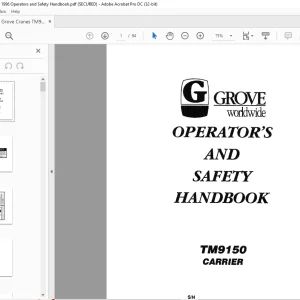 Grove Crane TM 9150 Operator's & Safety Handbook Manual - PDF DOWNLOAD