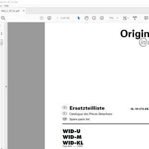 Pottinger Agricultural Daralo WID-U WID-M WID-KL Spare parts list Manual - PDF DOWNLOAD
