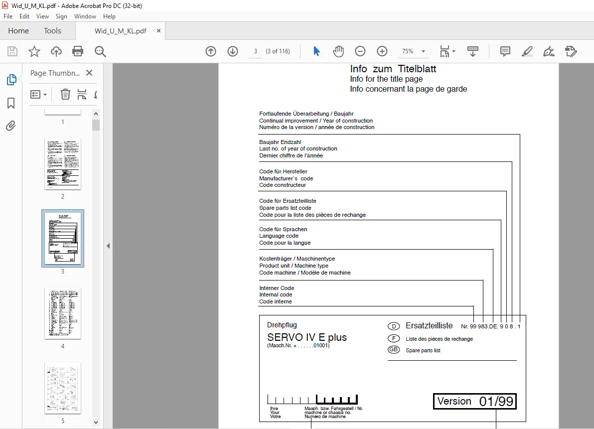 Pottinger Agricultural Daralo WID-U WID-M WID-KL Spare parts list Manual - PDF DOWNLOAD - Image 4