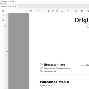 Pottinger Agricultural EEUROBOSS 250 H Spare parts list Manual - PDF DOWNLOAD