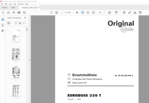 Pottinger Agricultural EUROBOSS 330 T Spare parts list Manual - PDF DOWNLOAD