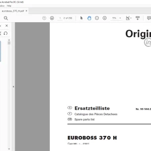 Pottinger Agricultural EUROBOSS 370 H Spare parts list Manual - PDF DOWNLOAD