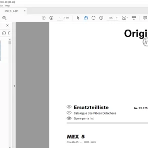 Pottinger Agricultural Forage Harvester MEX 5 Spare parts list Manual - PDF DOWNLOAD