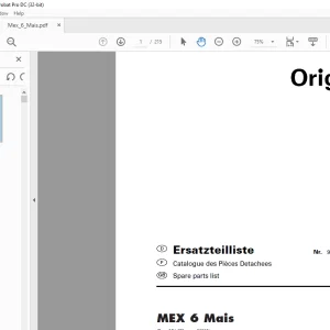 Pottinger Agricultural Forage Harvester MEX 6 Mais Spare parts list Manual - PDF DOWNLOAD