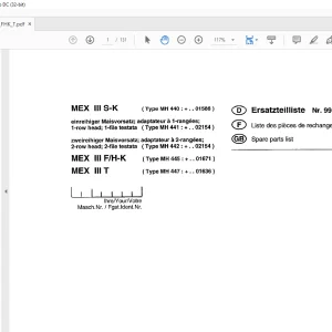 Pottinger Agricultural Forage Harvester MEX Ill S-K MEX III F H-K MEX III T Spare parts list Manual - PDF DOWNLOAD