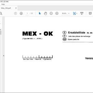 Pottinger Agricultural Forage Harvester MEX-OK Spare parts list Manual - PDF DOWNLOAD