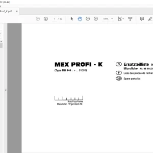 Pottinger Agricultural Forage Harvester MEX PROFI-K Spare parts list Manual - PDF DOWNLOAD